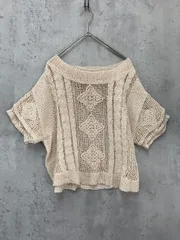 美品 ZARA ザラ ラスティック 透かし編み トップス ニット セーター sizeS/ナチュラル ■◇ レディース