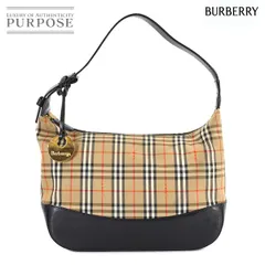 バーバリー BURBERRY ノバチェック ワンショルダー バッグ キャンバス レザー ベージュ ブラック Shoulder Bag 90308458