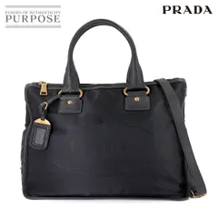 美品 プラダ PRADA 2way トート ショルダー バッグ ナイロン レザー ブラック BL0748 Tote Shoulder Bag 90308519