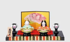 値下げ《３５％OFF》薬師窯錦彩親王飾り雛セット　●1400734U
