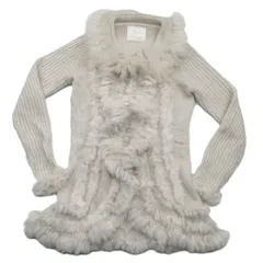 (K0202002)　Rady　レディ　ラビットファーニットカーディガン　ベージュ　リブセーター　F