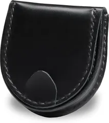 LAVIERO コインケース 小銭入れ メンズ 馬蹄型 本革 レザー 手作り 手縫い仕上げ コンパクト 使いやすい ギフト (ブラック)