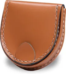 LAVIERO コインケース 小銭入れ メンズ 馬蹄型 本革 レザー 手作り 手縫い仕上げ コンパクト 使いやすい ギフト (ライトブラウン)