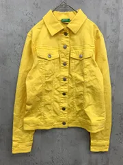 新品 BENETTON ベネトン タグ付き カラーデニム Gジャン デニム ジャケット sizeM/イエロー ■◇ レディース