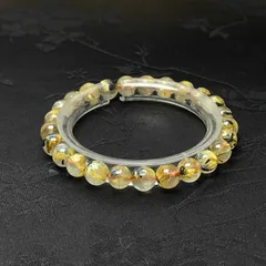天然石★【35A太陽花タイチンルチル】★黄金針水晶ブレスレット 天然石A 金運 7.3-7.8mm  ZB10155
