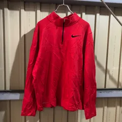 1716 NIKE ハーフジップナイロントレーナー レッド XL NIKE スウェット ワンポイント プリントロゴ スポーツ 古着卸 アメリカ仕入