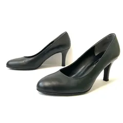 日本製◎【DIANA】ダイアナ WELLFIT アーモンドトゥ レザー パンプス ヒール RN17664 オフィス フォーマル お呼ばれ 結婚式 パーティー 食事会 入学式 卒業式 シンプル ブラック レディース 23.5cm/M41924UU