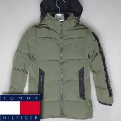 Tommy Hilfiger トミーヒルフィガー/キッズジュニア身長128cm/フード付きダウンコートジャケットアウター/ヴィンテージ187