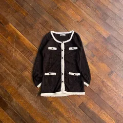 00s & by P&D Shaggy Knit Cardigan / Y2K McBling Office Siren China Polyester M