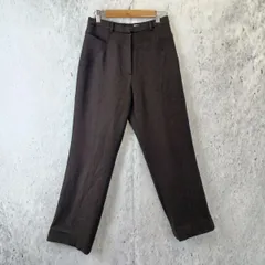 レディース  カジュアル パンツ リラックス ボトムス ブラウン こげ茶 ウエストゴム 9号 〇◇