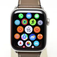 【楠本質店/元住吉】Apple/Hermes　Apple Watch シリーズ6　44mm　シルバーステンレスケース/ブラウン系レザーバンド　GPS+Cellularモデル　MG3G3J/A【中古】