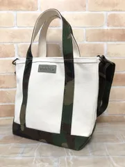 【中古】 L.L.Bean エルエルビーン 2WAY トートバック ショルダーバック ホワイト×迷彩  111447236