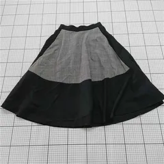 ◇ Θ エフデ ef-de チェック切替フレアスカート 9号 ブラック系 レディース E  【1601210005817】