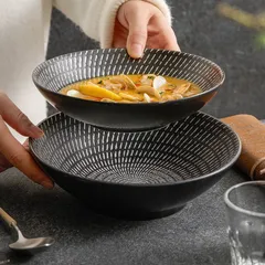 新品未使用 流星群 皿 家用 料理皿 深皿 古風 特色 麺 食器 パスタ碗 ホテル 食器 楕円