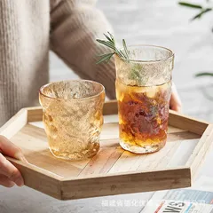 新品未使用 氷河 ガラス カップ ins 風 意匠 透明 水筒 家庭用 ミルクカップ 飲みカップ すりガラス 日式 ワイングラス