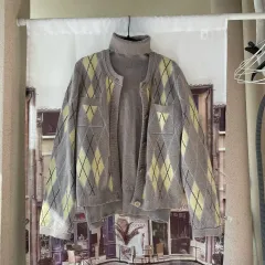 レディース アーガイル カーディガン セット - サイズ85