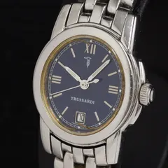 保/箱付 トラサルディ TR-9052 QZ 青文字盤 デイト レディース腕時計 KRH 2000000 NSK