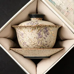 黄瀬戸茶碗 銘 岩松 豊藤造 二重箱