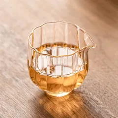 新品未使用 工場 花びら 公道杯 ガラス 耐高温 高硼珪酸 お茶入れ 茶道具 茶海 茶道 公杯 お茶入れ 分茶器