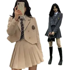[giminuo] 卒業式 フォーマル スーツ 女の子 韓国 制服 高校生 中学生 4点セット ブレザー 長袖 春 秋 冬 スクール学生服 制服 通学 女子高生 卒服 ジュニアスーツ 入学式 卒業式 入園式 卒園式 七五三 結婚式 お受験 子供の日 プレゼ★m