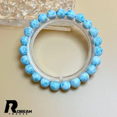 【限定1個】 EU製 ★ROBEAN・ドミニカ共和国産のラリマー★パワーストーン ブレスレット 天然石 開運 金運 綺麗 プレゼント 約8.4mm K1229371