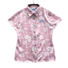 サイズ：M FILA GOLF フィラゴルフ  半袖ポロシャツ 総柄 ピンク系 [240101608528] ゴルフウェア レディース ストスト