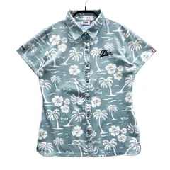 サイズ：M FILA GOLF フィラゴルフ  半袖ポロシャツ 総柄 ブルー系 [240101608529] ゴルフウェア レディース ストスト