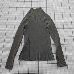 ◇ Θ ミスティック mystic リブニット ハイネックカットソー グレー系 レディース E  【1601210004049】