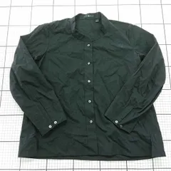 ◇ Θ ユニクロ UNIQLO ＋J バンドカラーシャツ ブラック系 S メンズ E  【1601210003936】