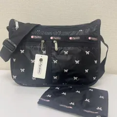 レスポートサック　ショルダーバッグ ポーチ付き 刺繍  リボン柄　7507 　大容量