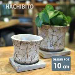 植木鉢 植木鉢 おしゃれ クラックポット RR509-100 3号(10cm) 鉢底穴有り 受け皿付き 石材調 セメント スタイリッシュ