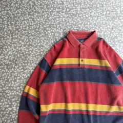 GAP / 90’s- border polo size L オールドギャップ　ボーダー　ポロ　菅田将暉 Y2K 極太　パステル　アースカラー　ユニセックス　アーカイブ　古着　紺タグ