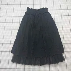 ◇ Θ アクシーズファム axes femme レースアップコットンスカート ブラック系 M レディース E  【1512220030891】