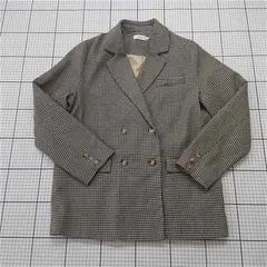 ◇ Θ カラウティア callautia 千鳥格子ダブルジャケット Sサイズ レディース E  【1512220030884】