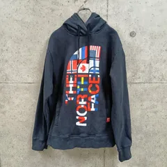【USED】US 古着  THE NORTH FACE ノースフェイス プルオーバー パーカー L ビッグプリント 古着 パーカー L 国旗 ビッグロゴ ストリート パーカ ビッグプリント メンズ USA古着 フーディー カジュアル ノース アウトドア