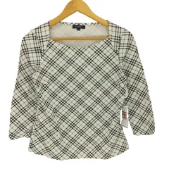 バーバリーロンドン BURBERRY LONDON ノバチェック スクエアネック 七分丈 カットソー レディース  2