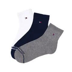 TOMMY HILFIGER(トミーヒルフィガー) 3足セット靴下足底パイル編み抗菌防臭クルークルー丈ショートクォータースニーカーアンクルくるぶし25cm26cm27cm