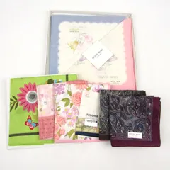 ハナエモリ/レノマ他 ハンカチ 7点セット 花柄等 未使用 まとめて 大量 ブランド レディース