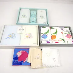 ディオール他 ハンカチ フェイスタオル等 6点セット 未使用 まとめて 大量 ブランド 箱ダメージ有 レディース