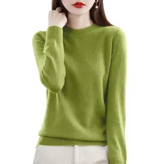 [ANGJ] ニット トップス レディース 秋冬 ニュールック ラウンドネック 着痩せ 高伸縮 セーター カットソー ニットソー インナー 長袖 カジュアル 秋 冬 1