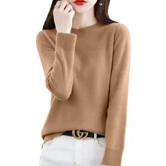 [ANGJ] ニット セーター レディース 秋冬 着痩せ・重ね着・着回し力・高伸縮性 ニットソー ラウンドネック カットソー トップス ニット 長袖 1