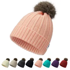 [rivmount] ニット帽 ビーニー 帽子 ワッチキャップ ボーダーニット おしゃれ ボンボン 防寒 防風 通気性 伸縮性 柔らかい 無地 春 秋 冬 スキー スノボ 登山 通勤 メンズ レディース 0