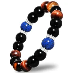 【金運 仕事運 厄除け】 CCopan ブレスレット メンズ レディース 人気 パワーストーン 天然石 数珠 ギャンブル運 魔除け お守り 強力 (ラピスラズリ) 1