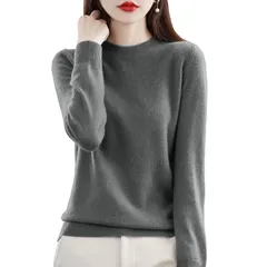 [ANGJ] ニット セーター レディース 秋冬 ラウンドネック 重ね着 ニット トップス ニットソー カットソー 着痩せ 小顔 柔らかい 高伸縮 シンプル 長袖 春 秋 冬 1