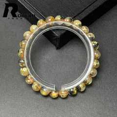 【限定一点】EU製★ROBEAN・太陽花タイチンルチル★黄金針水晶 金運 開運 ブレスレット パワーストーン プレゼント 7.3-7.8mm M0113490