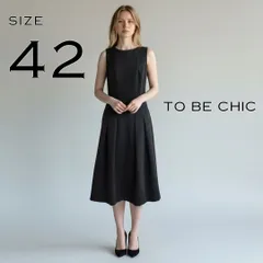 【極美品】TO BE CHICトゥービーシック フォーマル ノースリーブワンピース 42(L) 黒ブラック【古着】【中古】【送料無料】