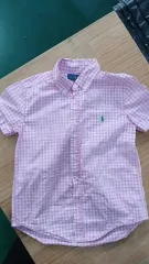 ポロラルフローレン キッズ ピンク CHECK 半袖 シャツ 3枚 LAST 多少の染み 返金なしで購入