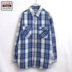 90s vintage チェック柄 ヘビーネル 長袖シャツ メンズ XL~サイズ相当 ビッグサイズ オーバーサイズ