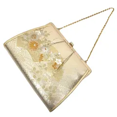 京やO274 和装バッグ 佐賀錦織 金糸 銀糸 ゴールド シルバー ヴィンテージ モダン 振袖にも最適 フォーマル〜カジュアル 着物用バッグ 着物バッグ クラッチバッグ 2WAY ハンドバッグ 留袖 色留袖 振袖 訪問着 附下 色無地 江戸小紋 小紋 紬