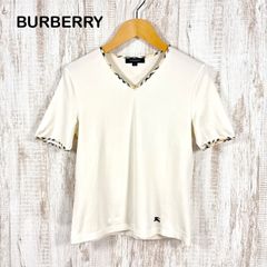 BURBERRY LONDON バーバリー Vネック Tシャツ L ホワイト - メルカリ